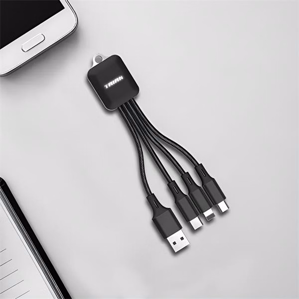TrioCharge 3-in-1 Keychain Charging Cable