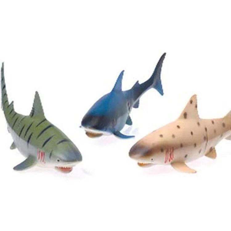 Plastic Toy Sharks - Assorted 8" 1