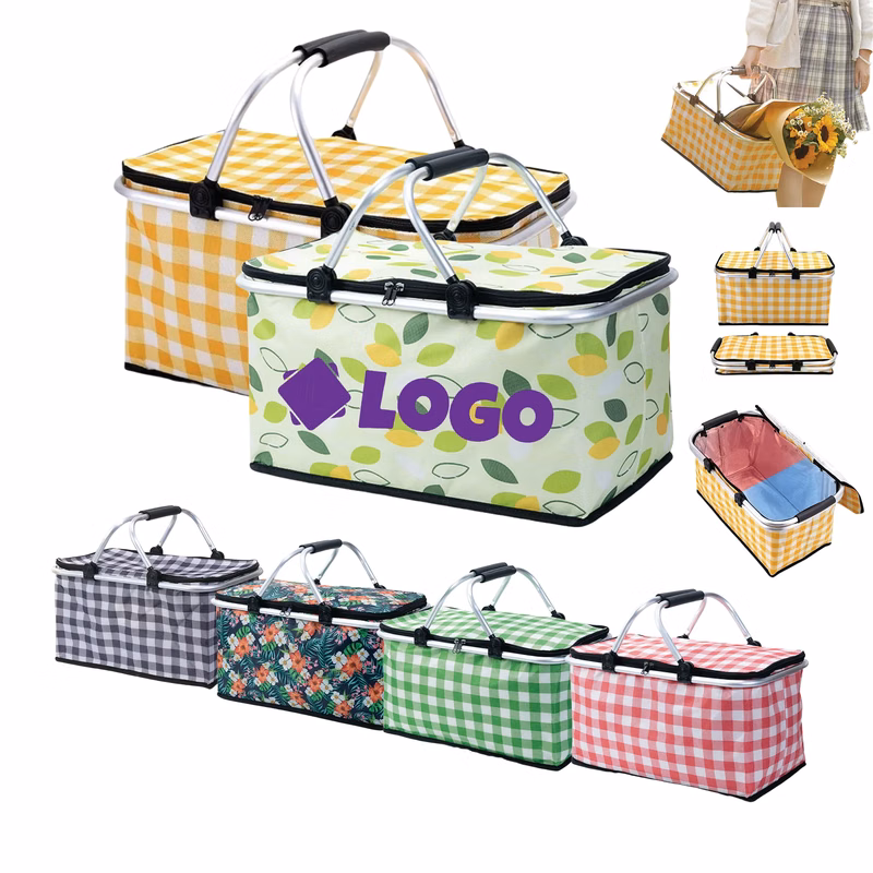 Foldable Insulated Cooler Bag Picnic Basket