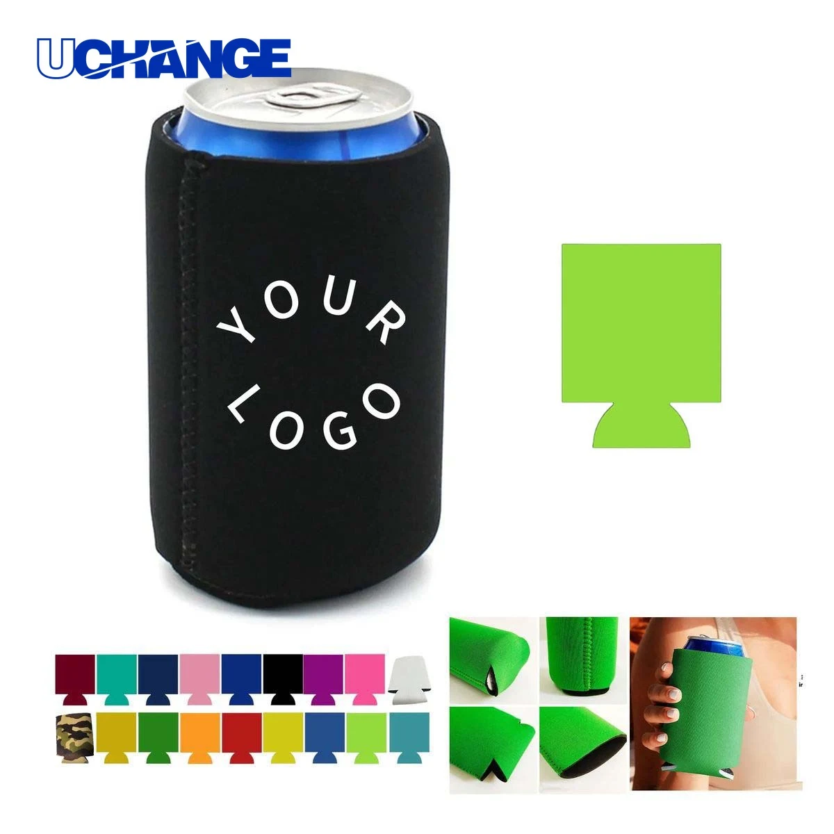 Neoprene Beverage Insulator Sleeve Holder Reusable Design, custom koozie with logo imprint 1