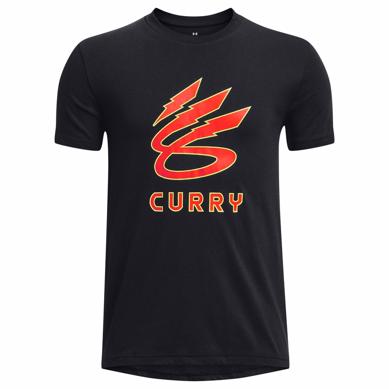 Curry Lightning Logo Boys' Short Sleeve