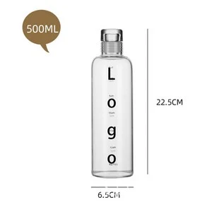 Eco Friendly 17Oz Glass Water Bottle With Timeline 1