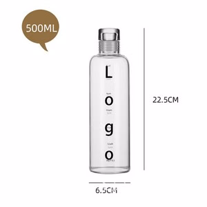 Eco Friendly 17Oz Glass Water Bottle With Timeline