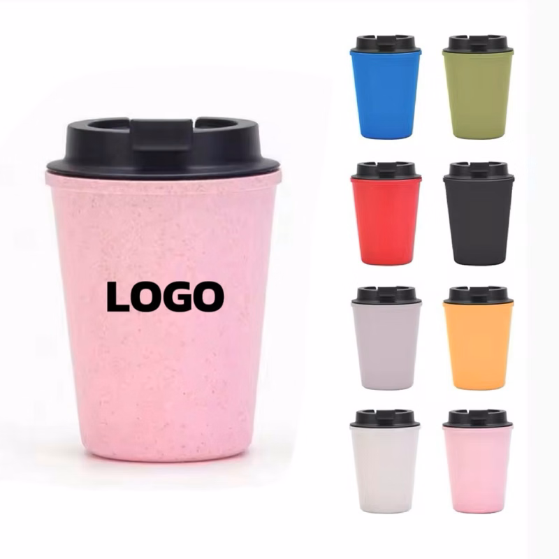 MOQ 10 pcs 12oz Wheat Straw Car Cup