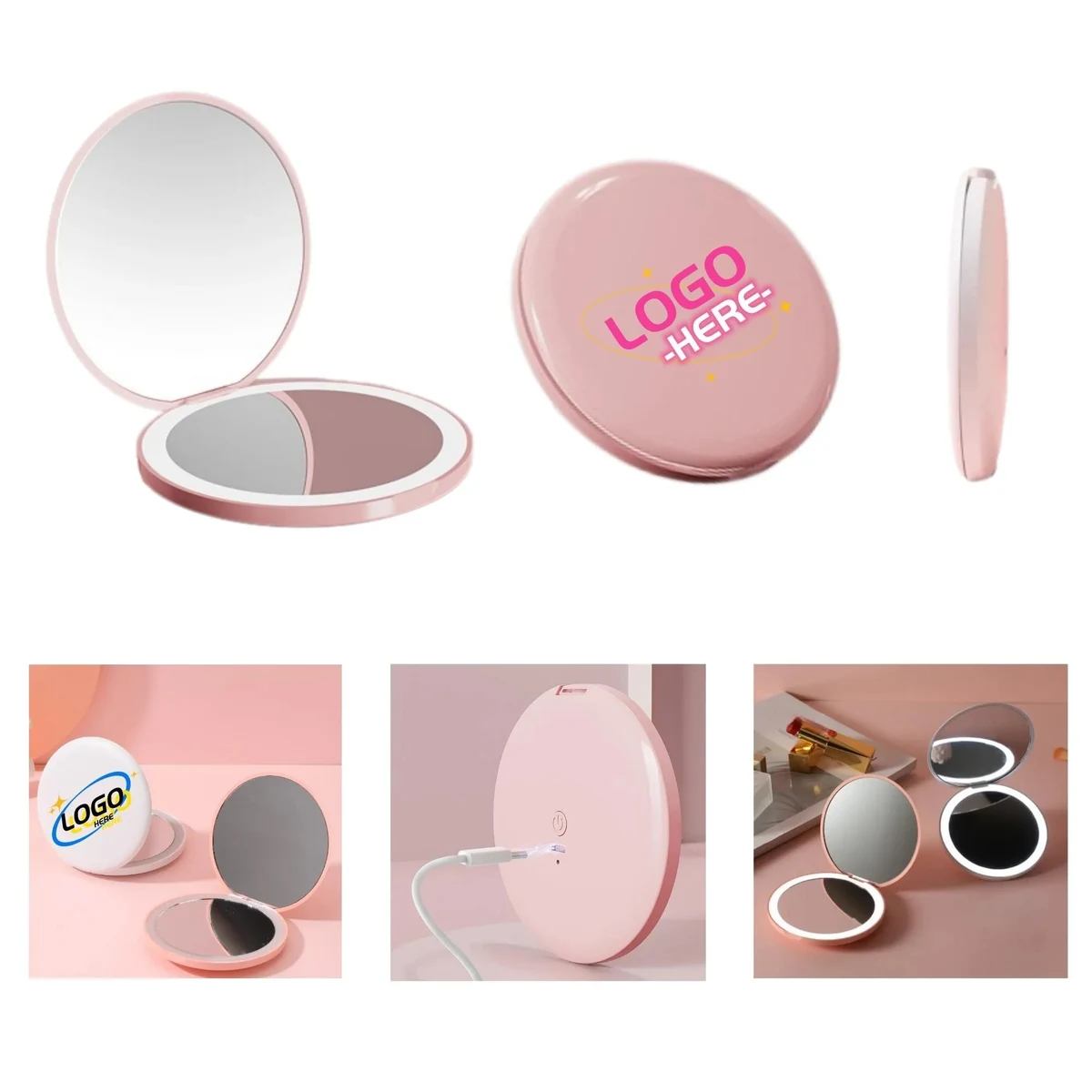 LED Foldable Makeup Mirror Full Color Travel Outdoor 1