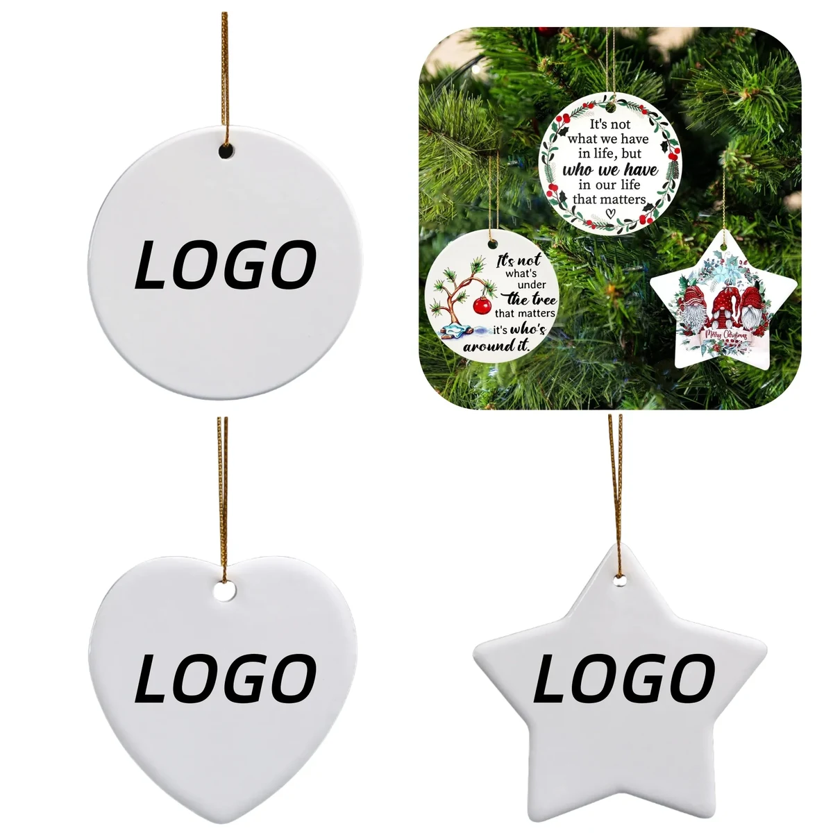 Christmas Decorative Ceramic Pendants 1