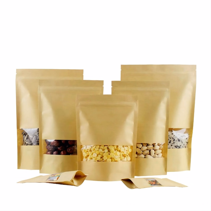 Kraft Paper Self Standing And Sealing Bag