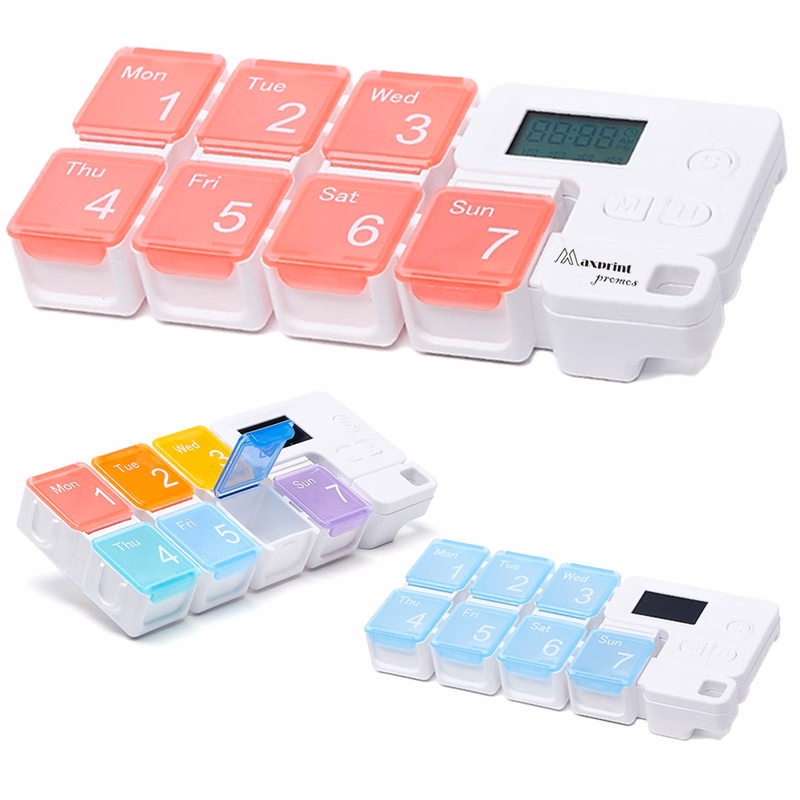 Colorful Pill Box with Alarm Timer(No battery)