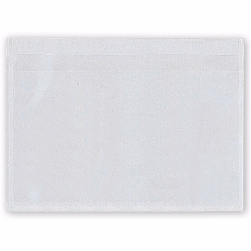 Plastic File Pockets, Adhesive Transparent, 6 1/4" X 4 1/2"