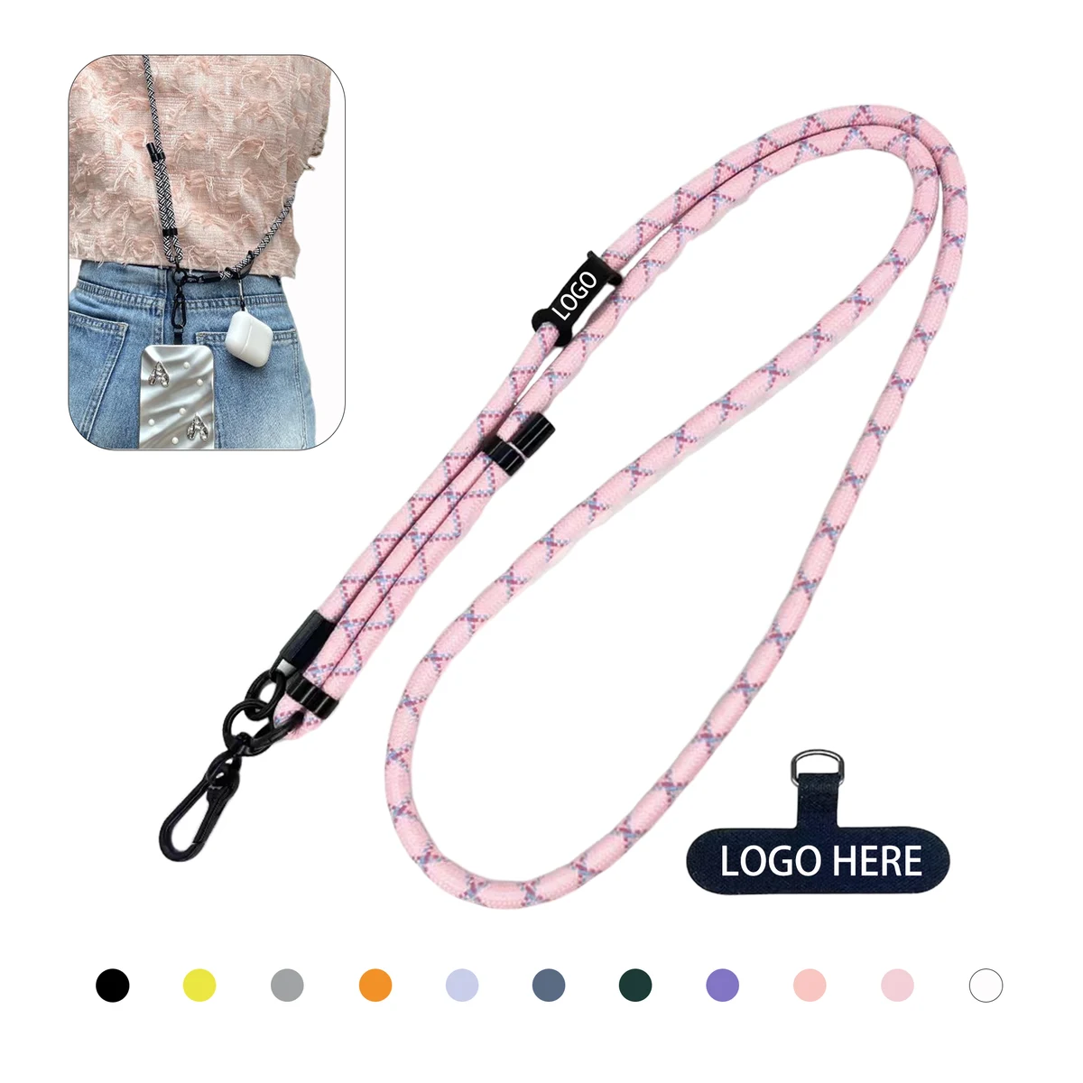 Adjustable Polyester Cell Phone Lanyard 1