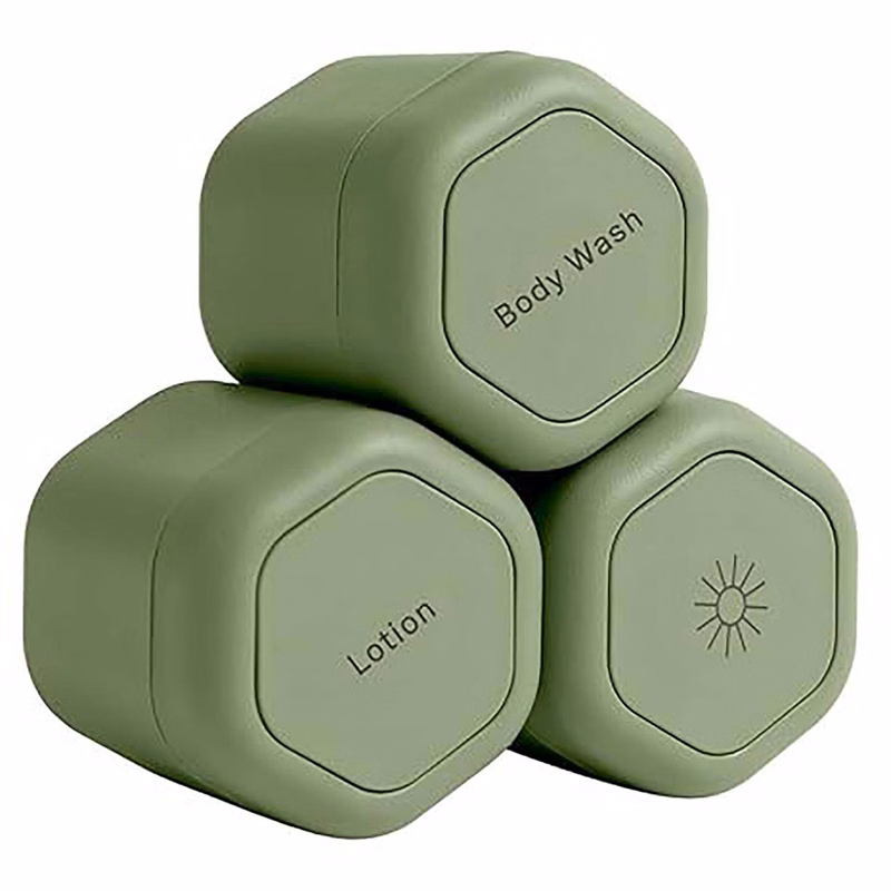 3 Pcs Travel Plastic Magnetic Leakproof Container Set
