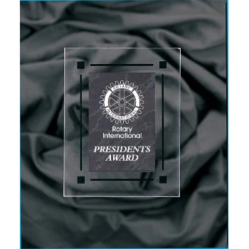 7" x 9" Black Marble Acrylic Clear-Plaq Award 1