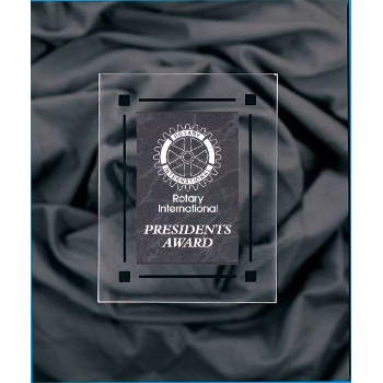 7" x 9" Black Marble Acrylic Clear-Plaq Award