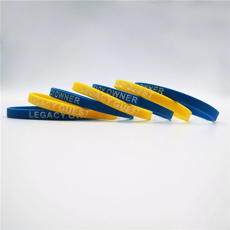 Narrow Deboosed Silicone Bracelets