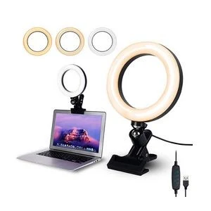 6 Inch Led Selfie Ring Light W/ Laptop Clip 1