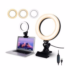 6 Inch Led Selfie Ring Light W/ Laptop Clip