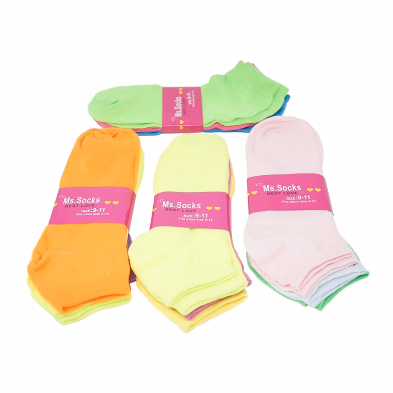 Women's Ankle Socks - Neon Size 9-11
