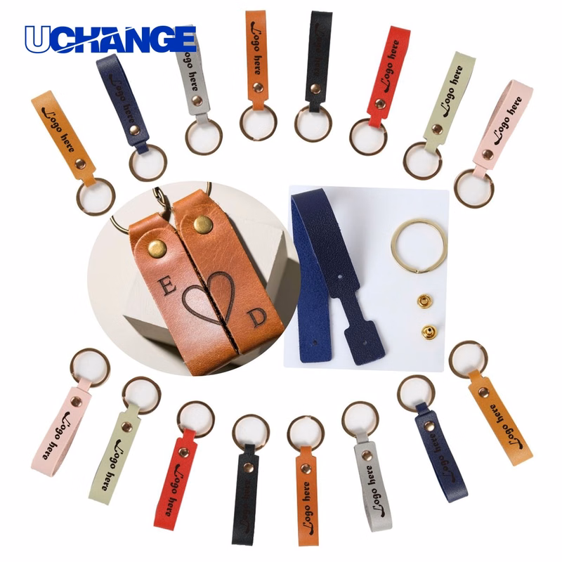 Laser-Engraved Leather Keychain