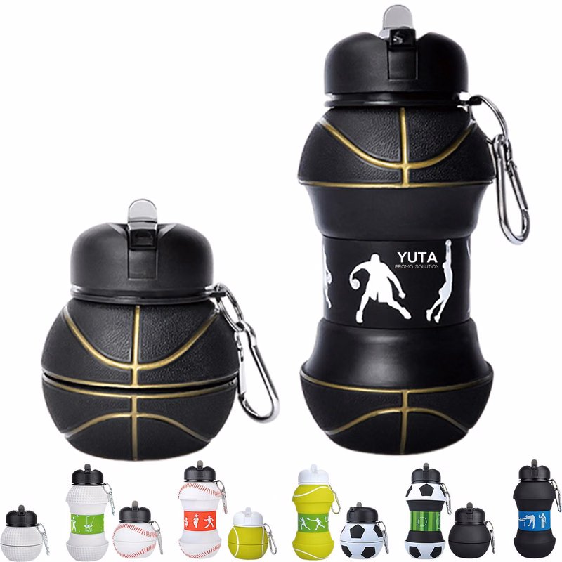 19oz Portable Foldable Silicone Sports Water Bottle For Kids