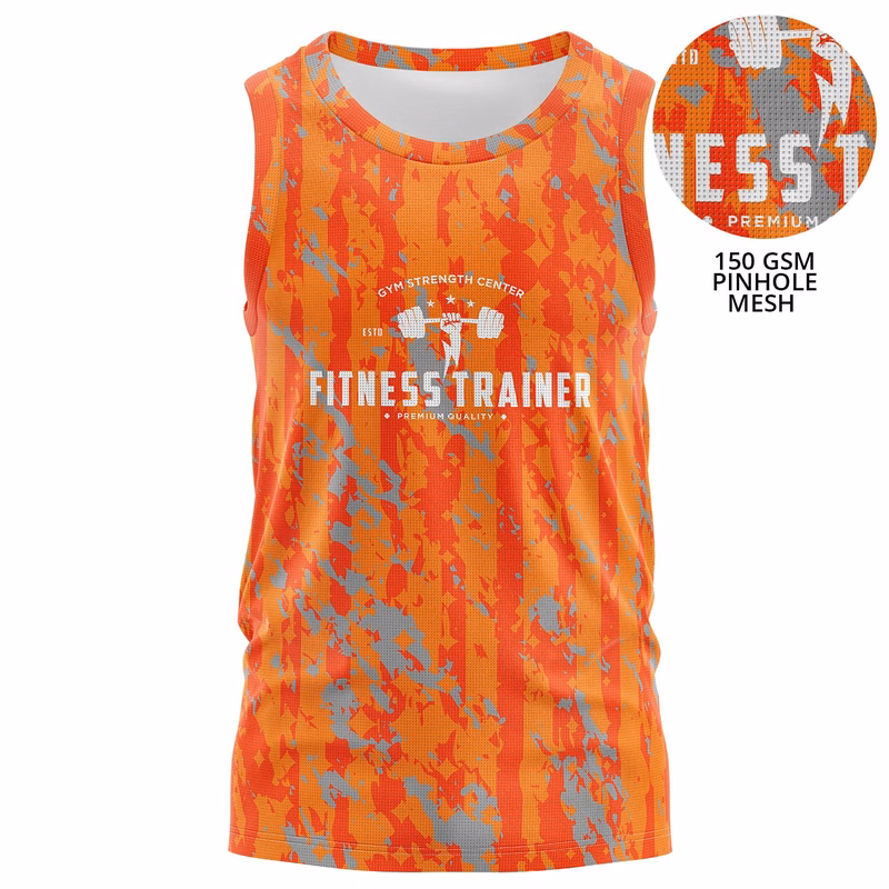 Unisex 150 GSM Pinhole Mesh Performance Sublimation Tank Tops