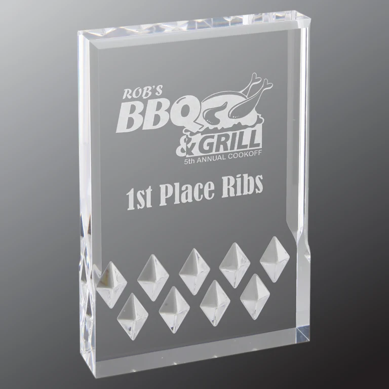 6" x 8" Silver Diamond Mirage Acrylic Award 1