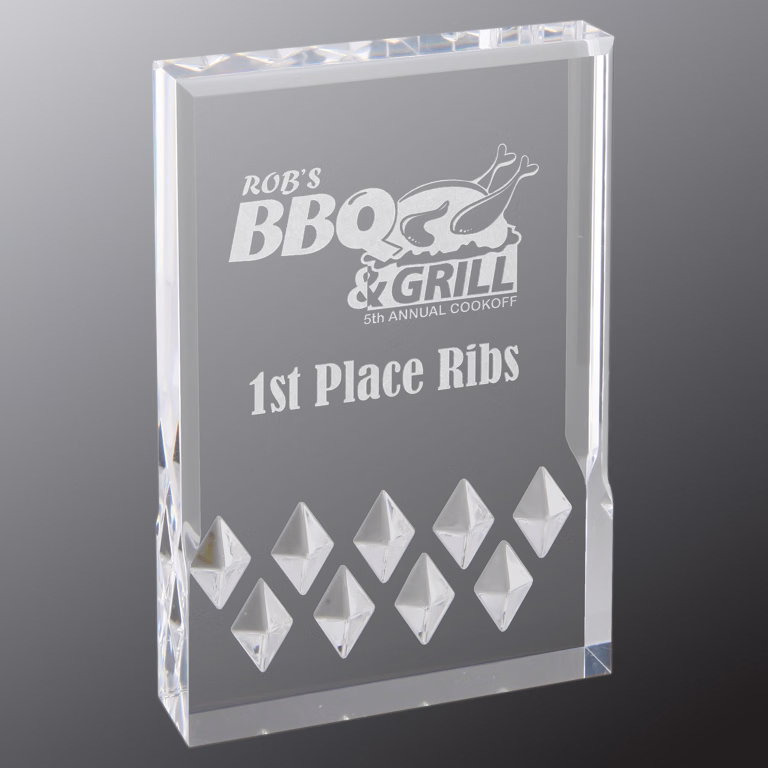 6" x 8" Silver Diamond Mirage Acrylic Award