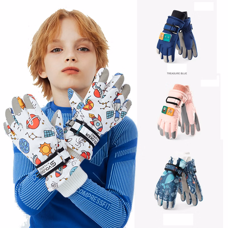Cartoon Children Ski Gloves