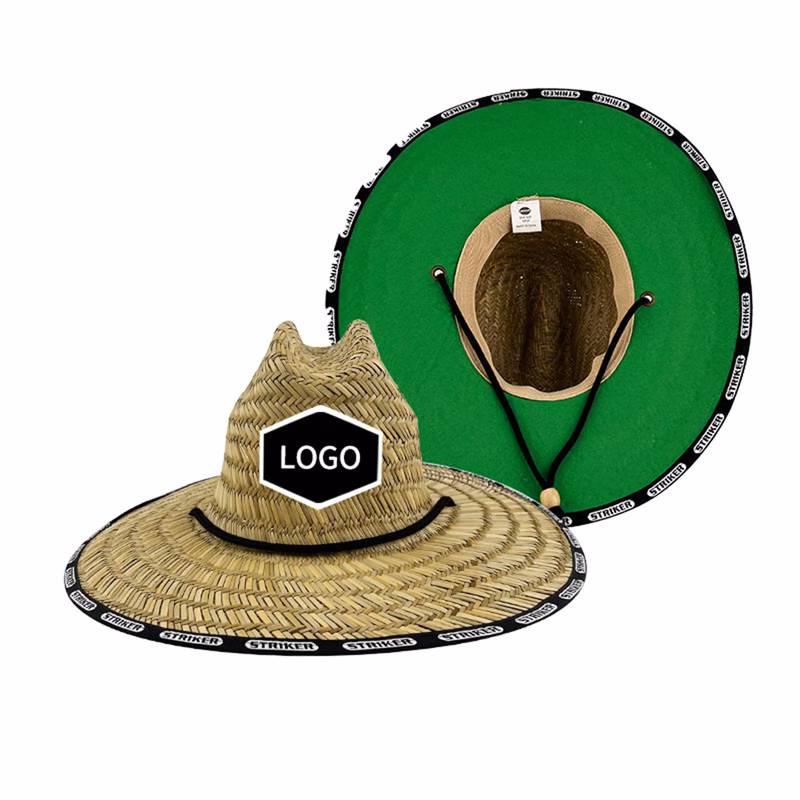 Summer Cowboy Straw Hat with Chin Strap