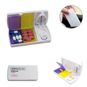 Compact Pill Case And Tablet Box With Built In Cutter And Splitter 1