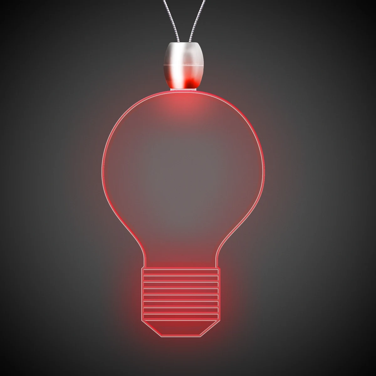 Light Bulb Red Light-Up Acrylic Pendant Necklace 1