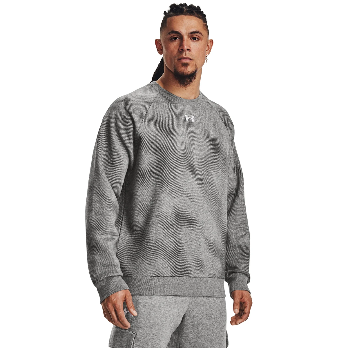 Men's UA Rival Fleece Printed Crew, custom hoodie or sweatshirt with logo imprint 1