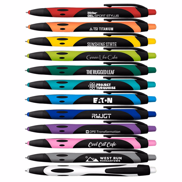 iWriter® Gel-Sport Stylus - Soft Touch Rubberized Hybrid Ink Gel Pen & Stylus - Black Ink