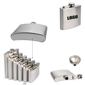 5oz Stainless Steel Flask With Tightly Sealed Cap, custom water bottle with logo imprint 1