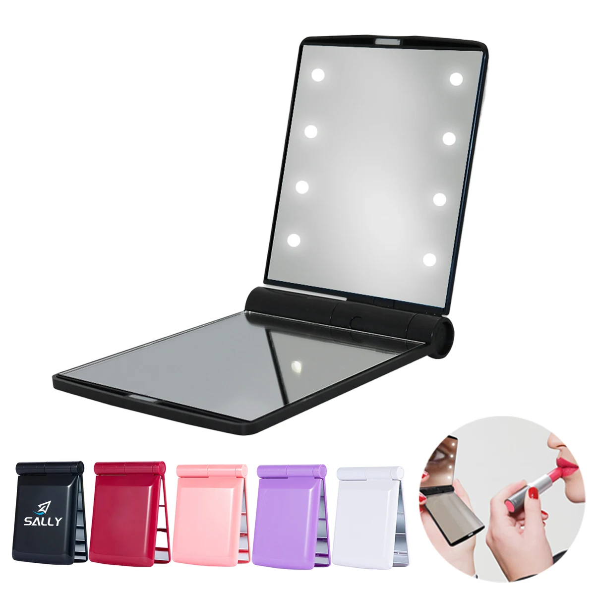 Pocket Folding Makeup Cosmetic Led Mirror 1