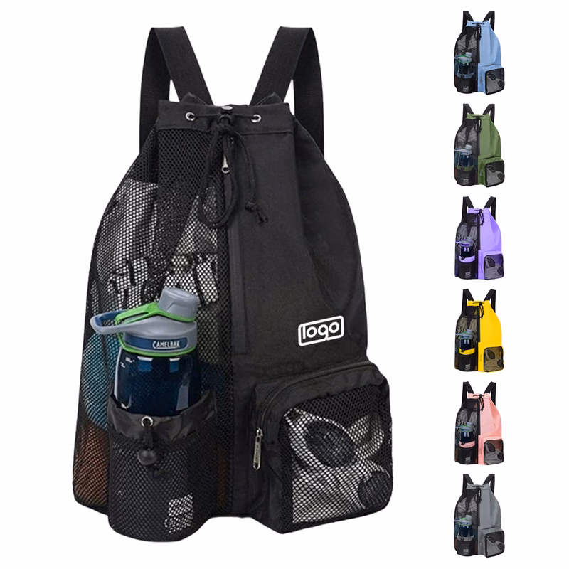 Nylon Beach Drawstring Mesh Backpack
