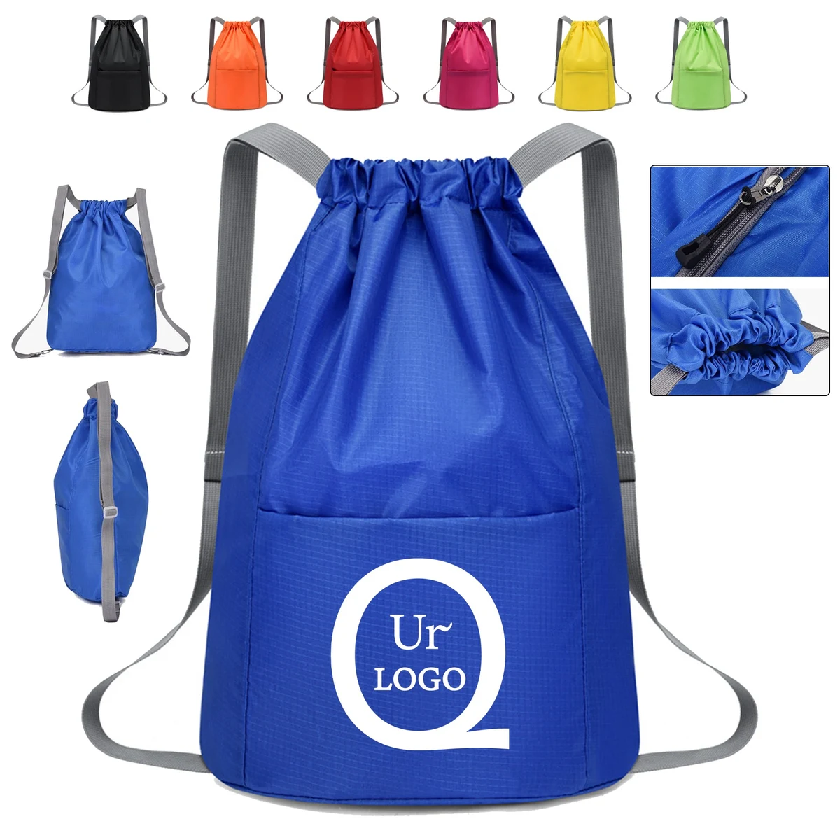 11.02X5.91X17.72 Inch Oxford Fabric Drawstring Backpack 1