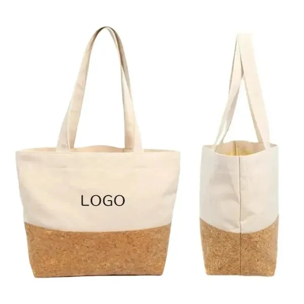 Cork Spliced Eco-Friendly Canvas Tote Bag 1