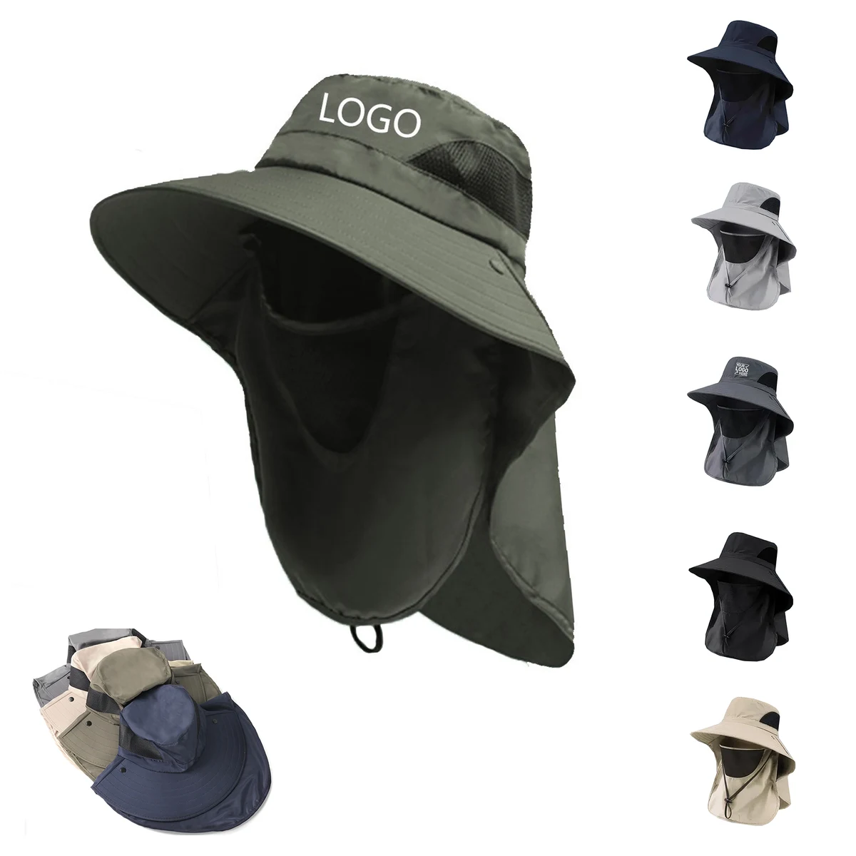 Outdoor Sun Protection Hat Men's Face Mask Shawl 1