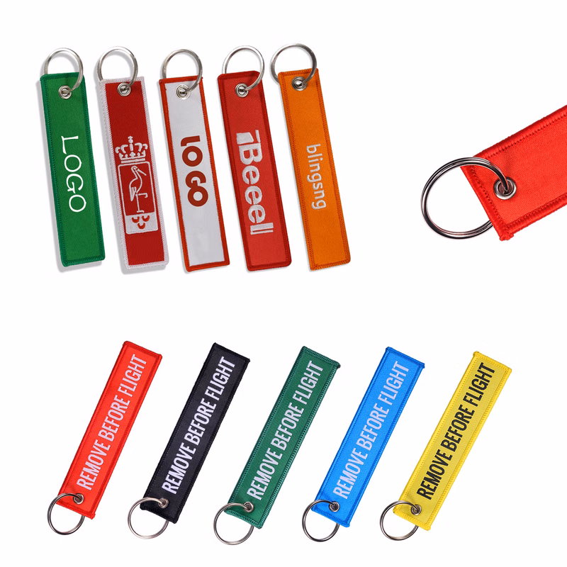 5.5" x 1.2" Weaving Label Keychain