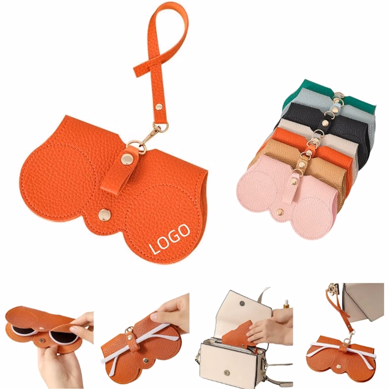 Portable PU Glasses Bag With Lanyard