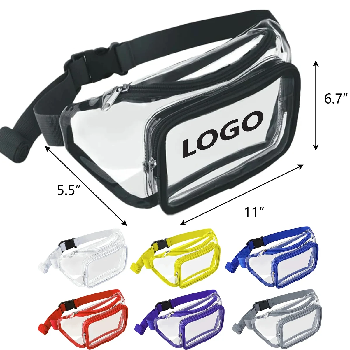 MOQ50 Water-Resistant Clear Fashion Crossbody Fanny Pack 1