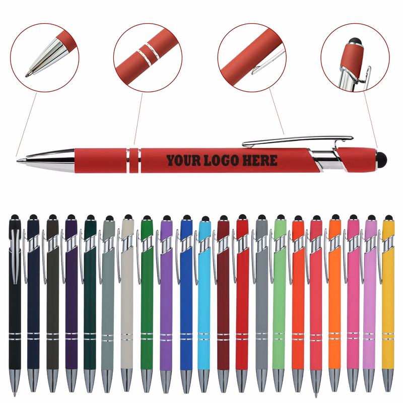2-in-1 Retractable Ballpoint Pen with Stylus Tip