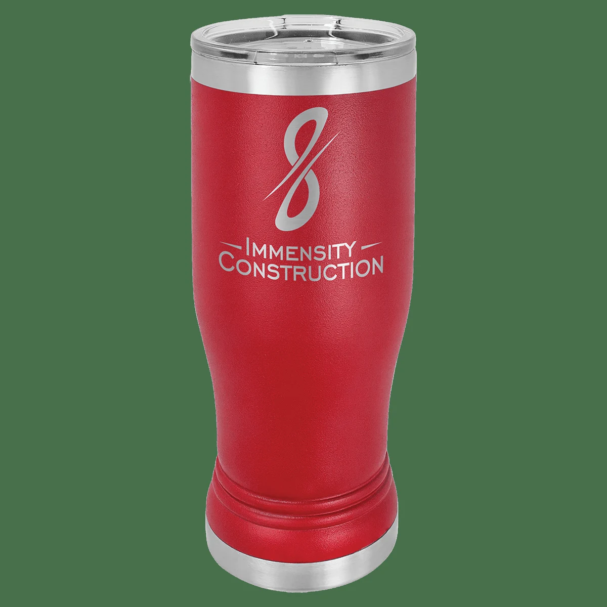 14 oz. Red Laser Engraved Polar Camel Pilsner Tumbler w/Clear Lid 1