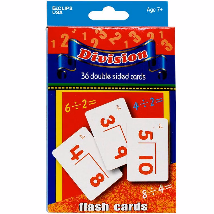 Division Flash Cards - 36 Cards