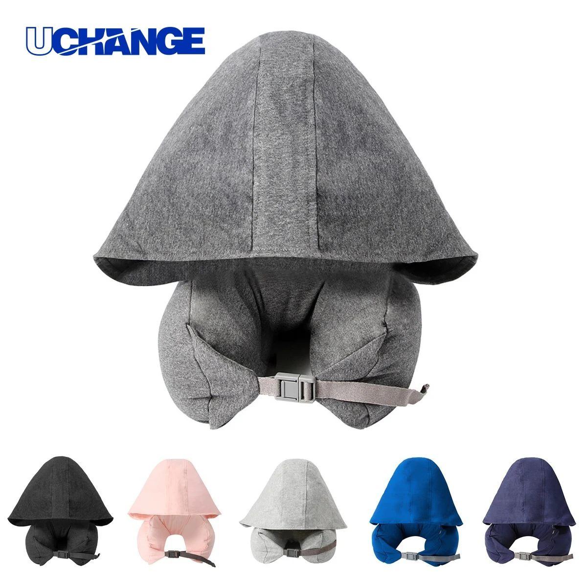 Hooded U Shaped Neck Support Pillow with Shade for Travel 1