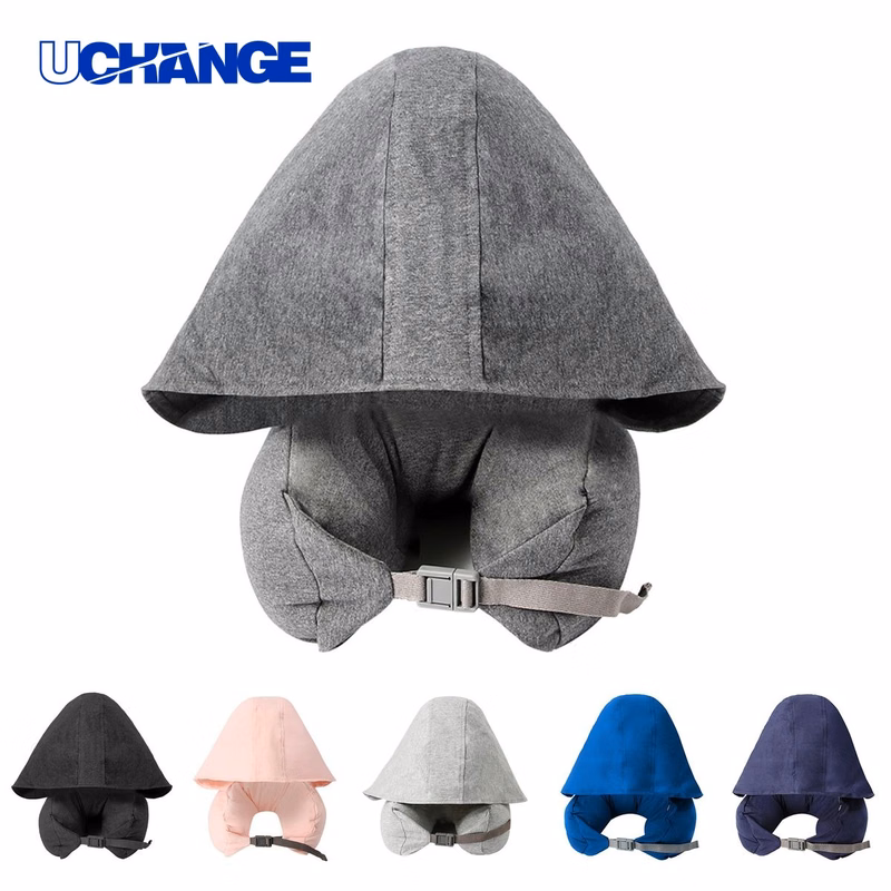 Hooded U Shaped Neck Support Pillow with Shade for Travel