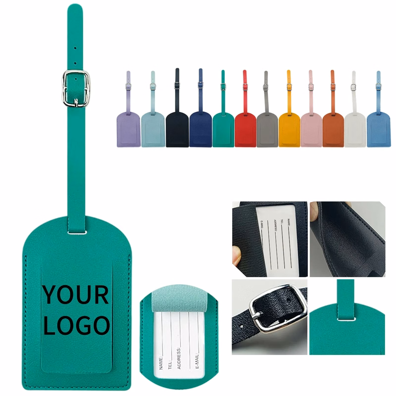 PU Leather Luggage Tag 4.38x2.76 Inch for Travel