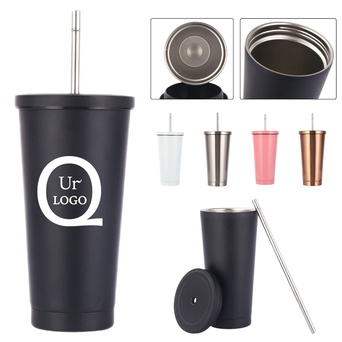 17Oz Tumbler Cup W/ Straw 1