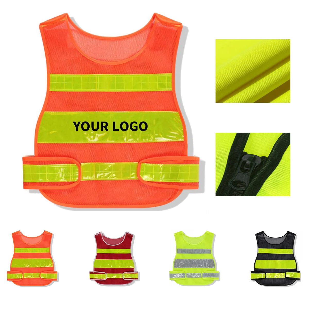 High Visibility Mesh Safety Vest With Adjustable Closure 19.68" Length X 11.81" Width X 23.6 1