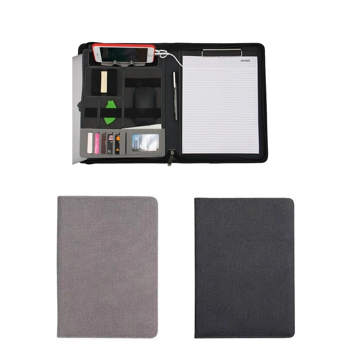 Multifunction Wired Charging Portfolio File Folder 1